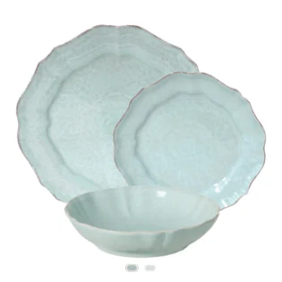 Impressions Plates, 3 Pieces Set by Casafina - Robins Egg Blue