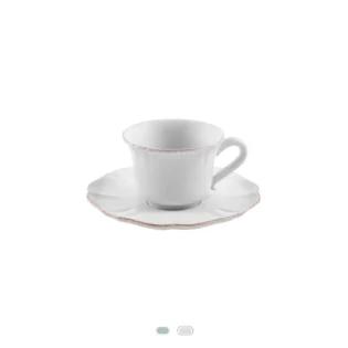 Impressions Tea Cup & Saucer, 0.22 L by Casafina - White
