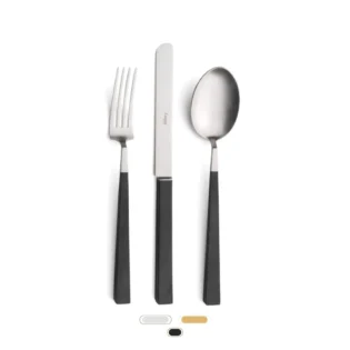 Cubertería Kube, 3 Piezas by Cutipol - Matte, Black