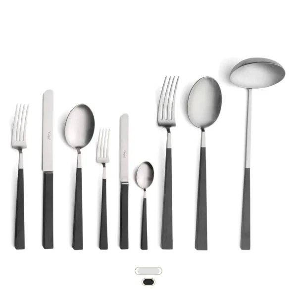 Kube Cutlery Set, 75 Pieces by Cutipol - Matte, Black