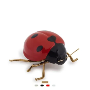 Ladybird, Fly, Fly, 16 cm by Laboratório D’Estórias - Natural Brass, Red