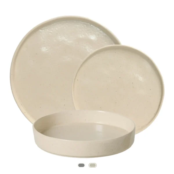 Lagoa Plates, 3 Pieces Set by Costa Nova - Stone