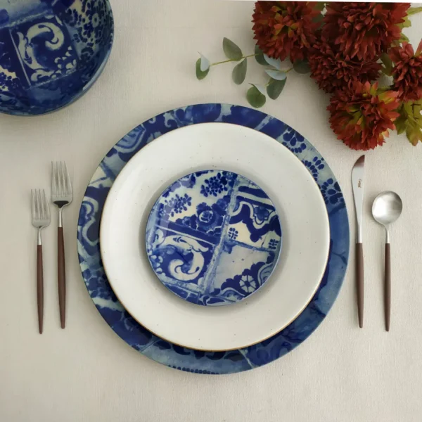 Lisboa Bread Plate, 17 cm by Costa Nova - Blue Tile - SLPS03-02013N - Orpheu Decor
