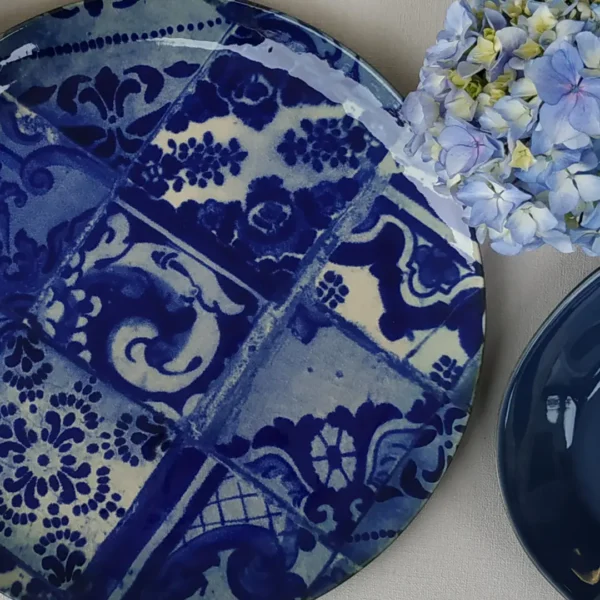 Lisboa Charger Plate/Platter, 34 cm by Costa Nova - Blue Tile - COP341-02013C - Orpheu Decor