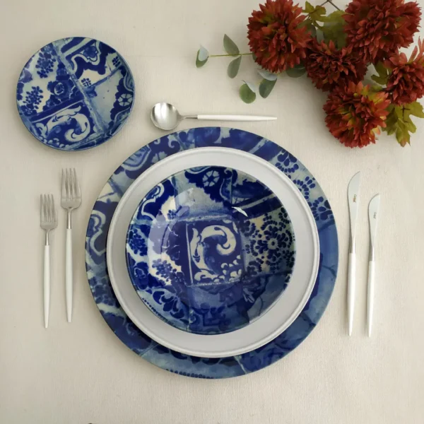 Lisboa Pasta Bowl, 21 cm by Costa Nova - Blue Tile - COP214-02013C - Orpheu Decor