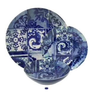 Lisboa Plates, 3 Pieces Set by Costa Nova - Blue Tile