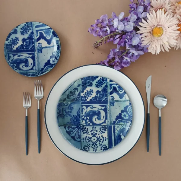 Lisboa Salad/Dessert Plate, 21 cm by Costa Nova - Blue Tile - COPS03-02013C - Orpheu Decor