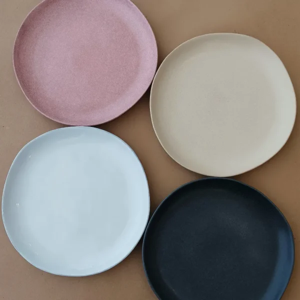 Livia Dinner Plate, 28 cm by Costa Nova - White, Black, Mauve Rose & Champagne - Orpheu Decor
