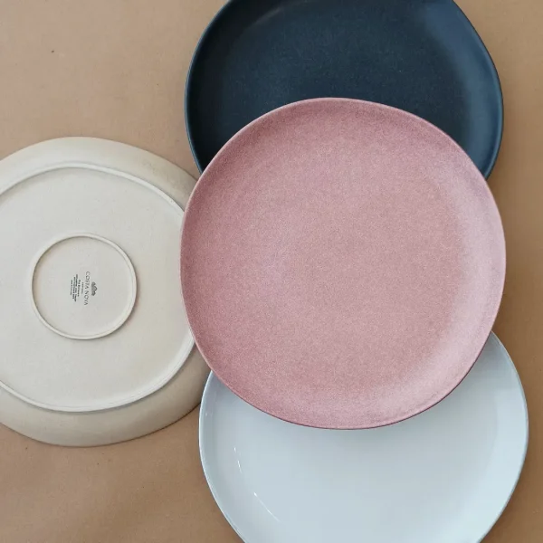 Livia Dinner Plate, 28 cm by Costa Nova - White, Black, Mauve Rose & Champagne - Orpheu Decor