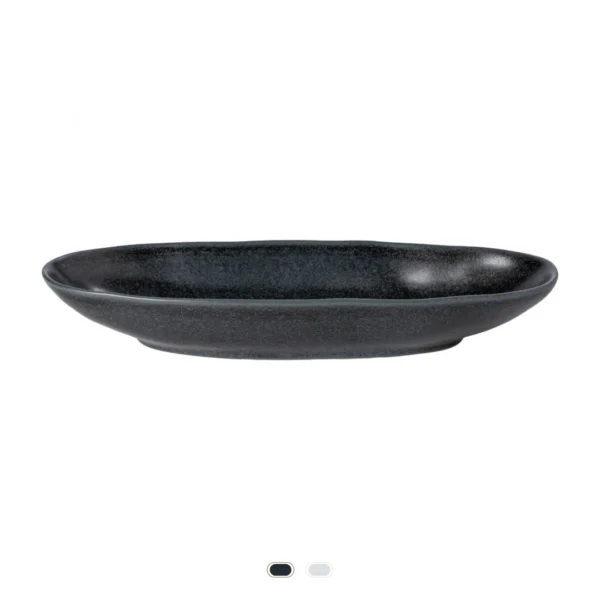Livia Oval Platter, 41 cm by Costa Nova - Matte Black