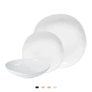 Livia Plates, 18 Pieces Set by Costa Nova - White