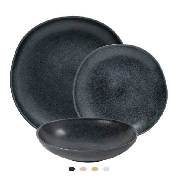 Set Platos Livia, 3 Piezas by Costa Nova - Matte Black