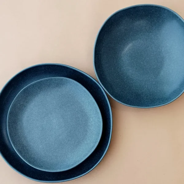 Livia Plates, 3 Pieces Set by Costa Nova - Matte Black - LIP3PS-VC7242 - Orpheu Decor