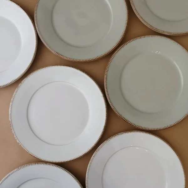 Luzia Plates, 3 Pieces Set by Costa Nova - White & Soft Grey - Orpheu Decor