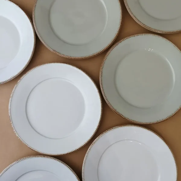 Luzia Round Dinner Plate, 28 cm by Costa Nova - White & Soft Grey - Orpheu Decor