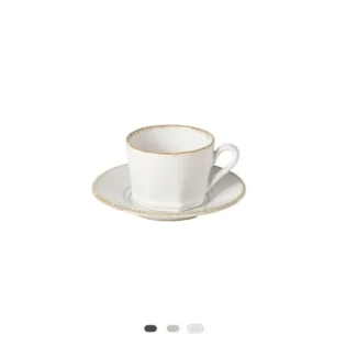Luzia Tea Cup & Saucer, 0.24 L by Costa Nova - White