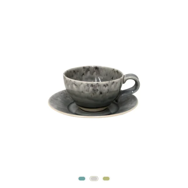 Madeira Tea Cup & Saucer, 0.25 L by Costa Nova - Grey
