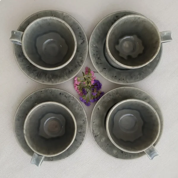 Madeira Tea Cup & Saucer, 0.25 L by Costa Nova - Grey - DECS03-02713Y - Orpheu Decor