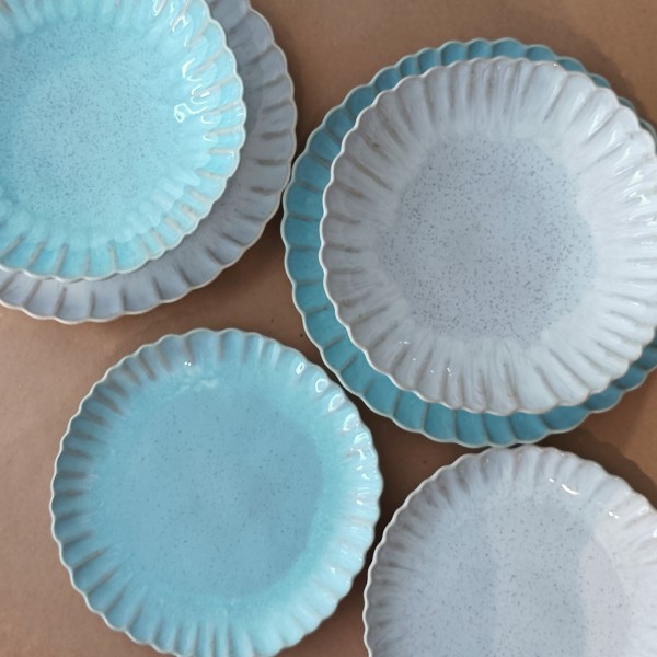 Service de Table Mallorca 30 Pièces, Casafina by Costa Nova - Bleu de Mer & Beige Sable