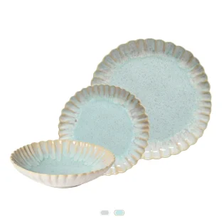Mallorca Plates 18 Pieces Set, Casafina by Costa Nova - Sea Blue