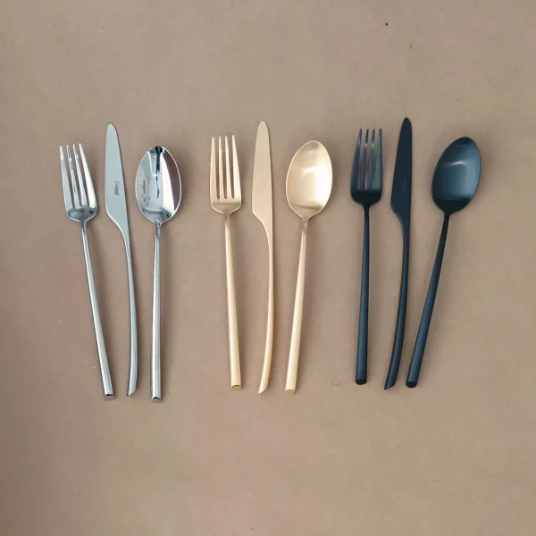 Mezzo Dinner Fork by Cutipol - Polished Steel, Matte Gold & Matte Black - Orpheu Decor