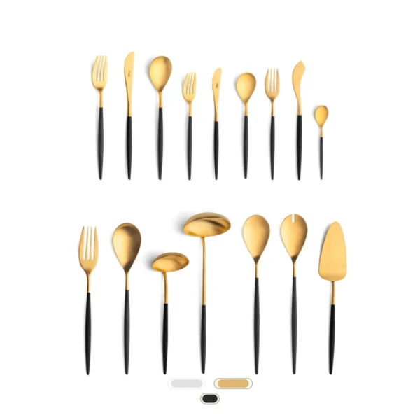 Mio Cutlery Set, 115 Pieces by Cutipol - Matte Gold, Black