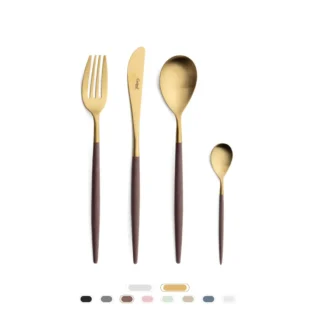 Cubertería Mio, 24 Piezas by Cutipol - Matte Gold, Brown