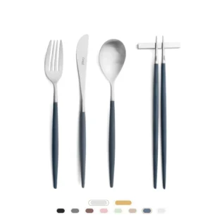 Mio Cutlery Set, 3 Pieces + Chopsticks by Cutipol - Matte, Blue