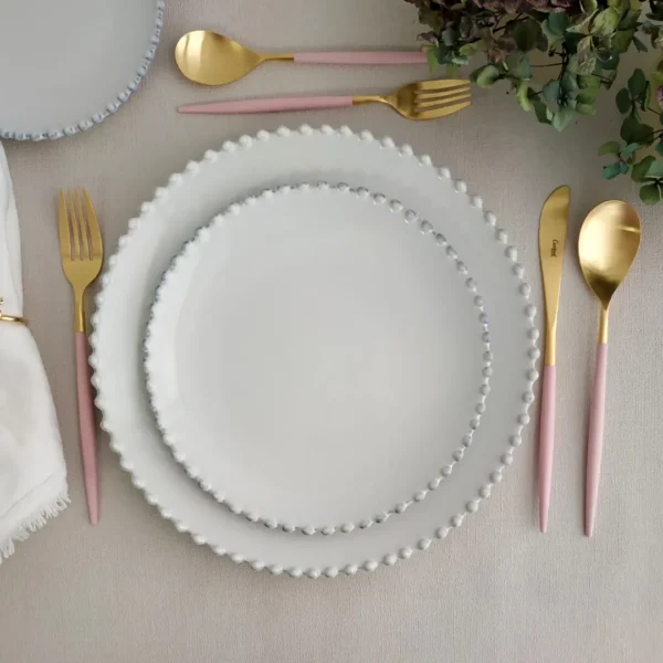 Mio Cutlery Set, 5 Pieces by Cutipol - Matte Gold, Pink - MI.5 PKGB - Orpheu Decor