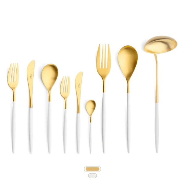 Mio Cutlery Set, 75 Pieces by Cutipol - Matte Gold, White
