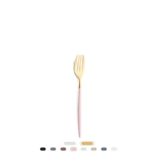 Mio Dessert Fork by Cutipol - Matte Gold, Pink