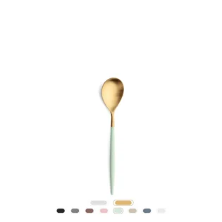 Colher Sobremesa Mio by Cutipol - Dourado Escovado, Celadon
