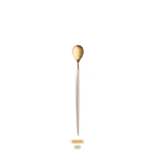 Cuchara Bebida Larga Mio by Cutipol - Matte Gold, Ivory
