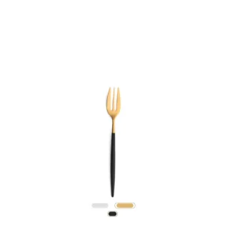 Mio Pastry Fork by Cutipol - Matte Gold, Black