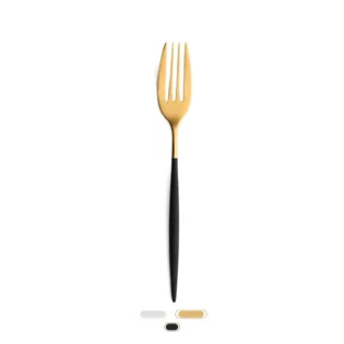 Mio Serving Fork by Cutipol - Matte Gold, Black