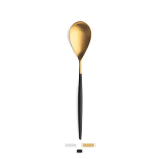 Mio Serving Spoon by Cutipol - Matte Gold, Black
