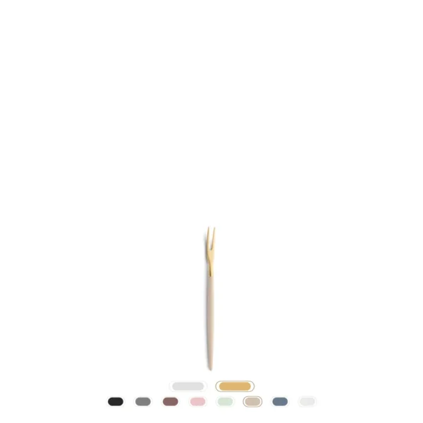 Mio Snail/Appetizer Fork by Cutipol - Matte Gold, Ivory