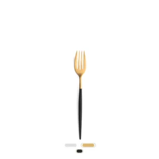Mio Fish Fork by Cutipol - Matte Gold, Black