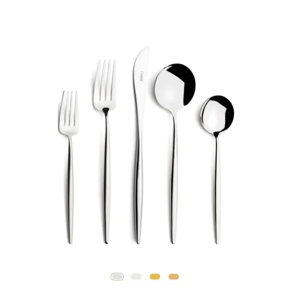 Moon Cutlery Set, 5 Pieces by Cutipol - Polished Steel