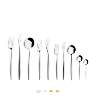 Moon Cutlery Set, 60 Pieces by Cutipol - Polished Steel
