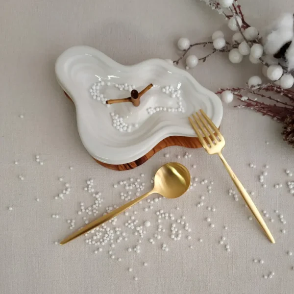 Moon Dessert Fork by Cutipol - Matte Gold - MO.07 GB - Orpheu Decor