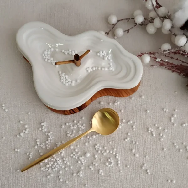Moon Dessert Spoon by Cutipol - Matte Gold - MO.08 GB - Orpheu Decor