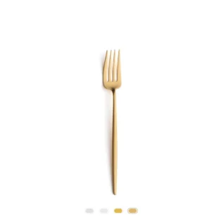 Moon Serving Fork by Cutipol - Matte Gold