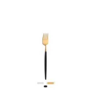 Nau Dessert Fork by Cutipol - Matte Gold, Black