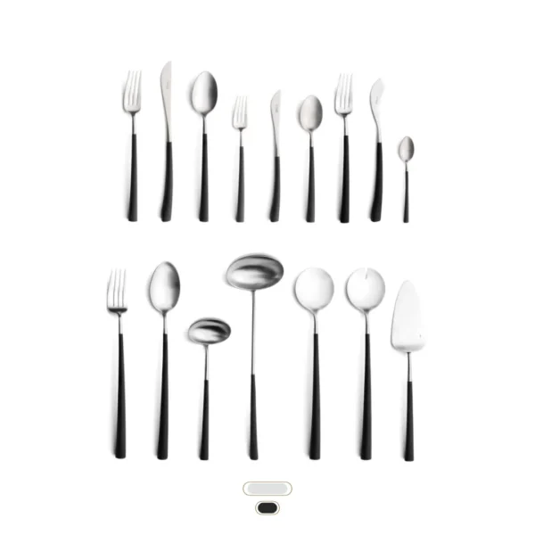Noor Cutlery Set, 115 Pieces by Cutipol - Matte, Black