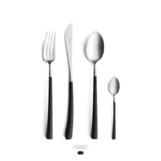 Noor Cutlery Set, 24 Pieces by Cutipol - Matte, Black