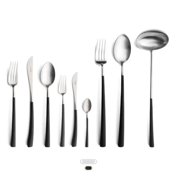 Noor Cutlery Set, 75 Pieces by Cutipol - Matte, Black