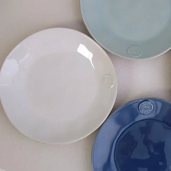 Nova Plates, 3 Pieces Set by Costa Nova - White, Turquoise & Denim - Orpheu Decor