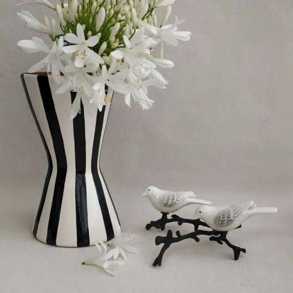 Pattern Bold Beaker Vase 22 cm by Casa Cubista - Black - 0418 - Orpheu Decor