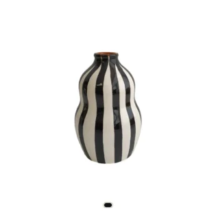 Pattern Bold Gourd Vase, 20 cm by Casa Cubista - Black